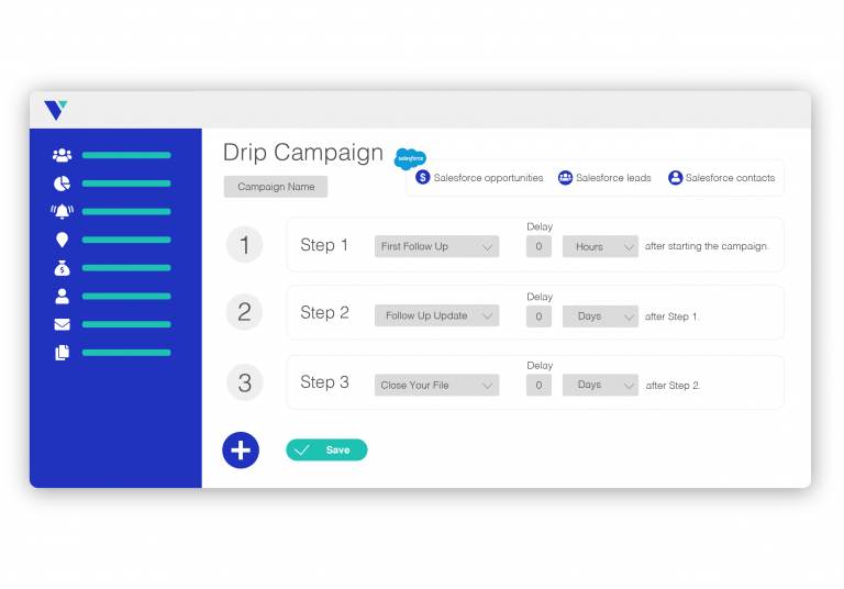 email drip campaign screen