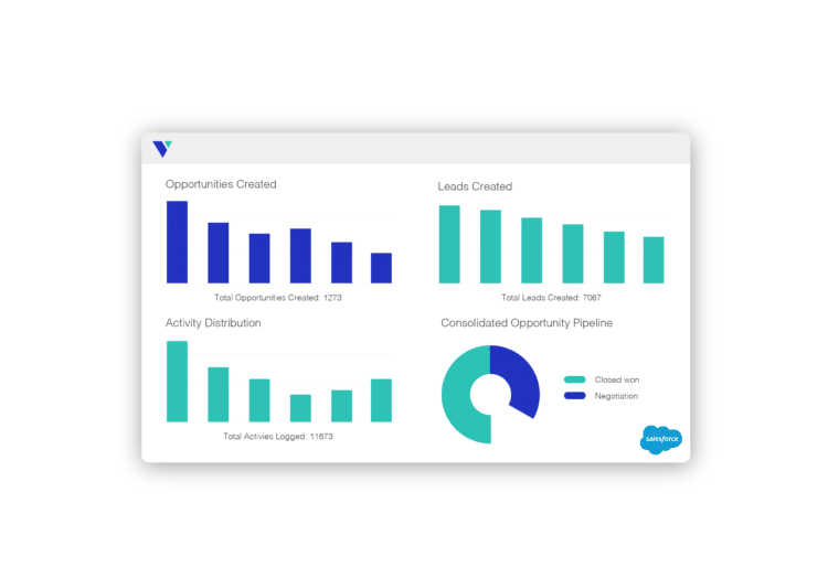 graphic of Veloxy's sales analytics dashboard