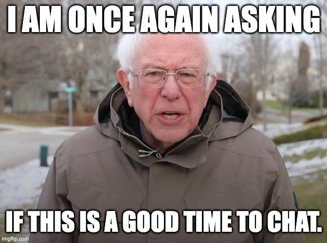 bernie sanders opening question meme