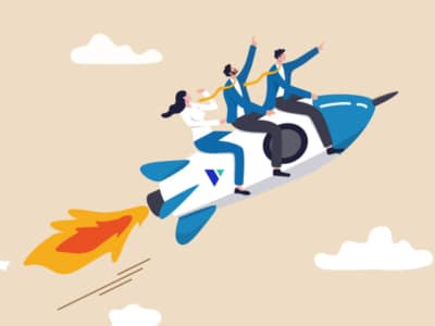 productive sales team on a boosted rocket