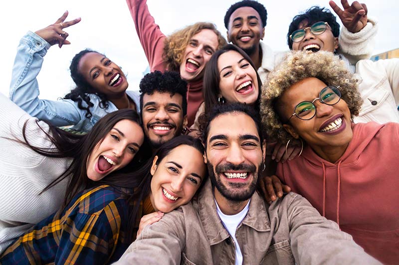 photo of a happy diverse workforce