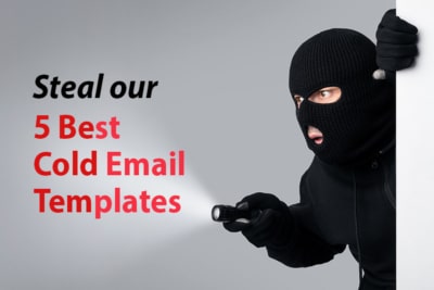 photo of a sales rep stealing cold email templates