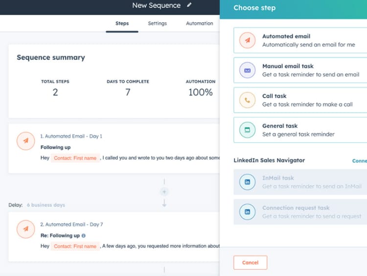 HubSpot sales productivity automation