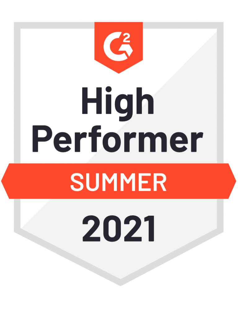 G2 high performer summer 2021 badge