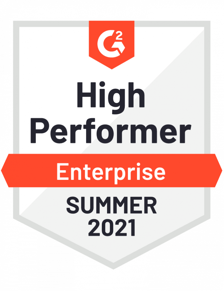 G2 high performer enterprise summer 2021 badge