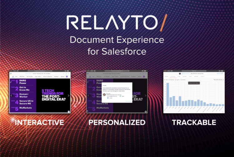 screenshot of relayto sales acceleration software