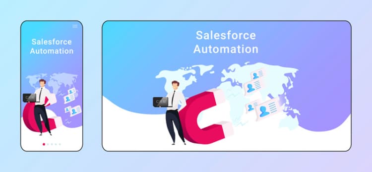 graphics of Salesforce Automation on smart devices